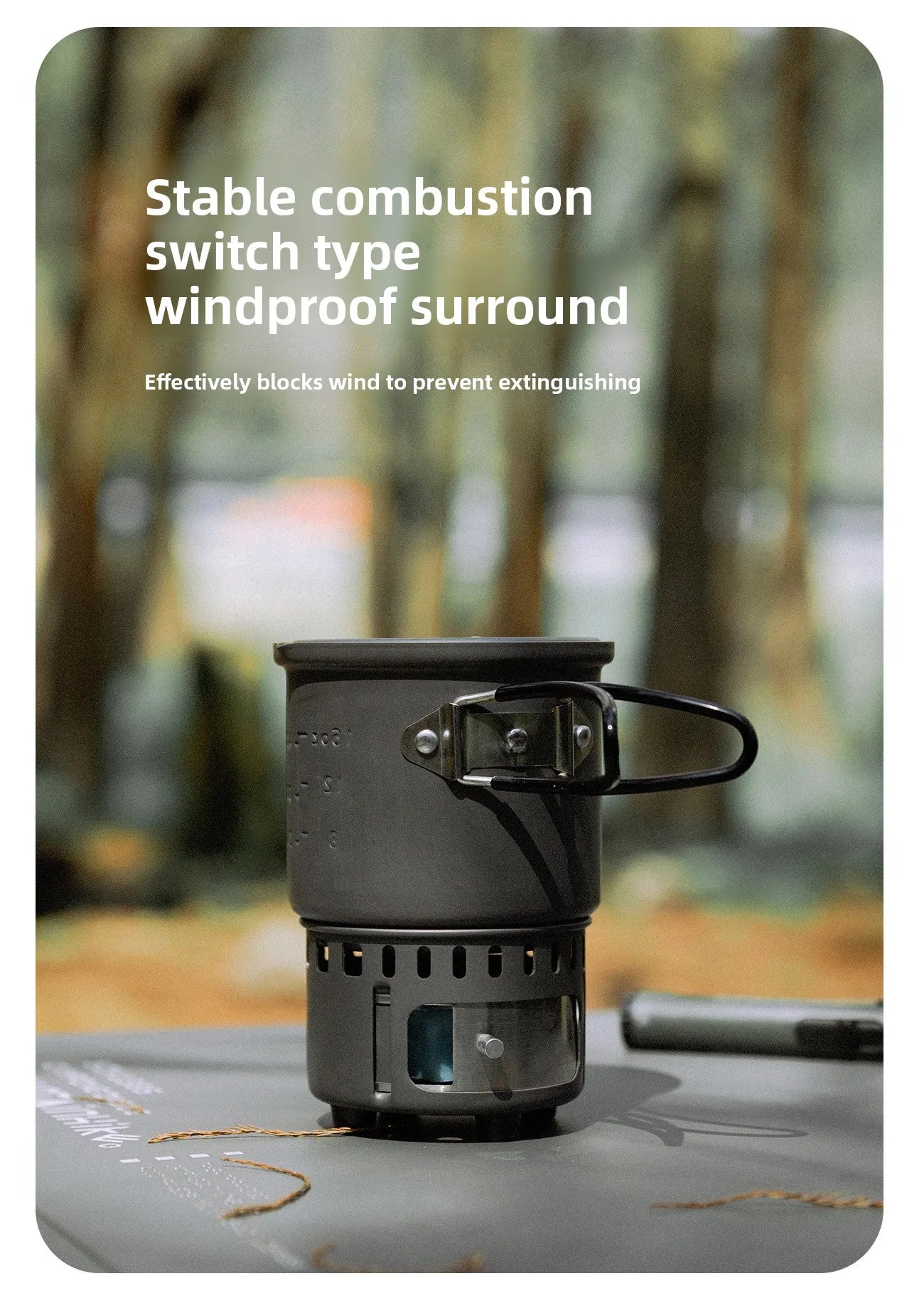 MOUNTAINHIKER New Outdoor Camping Alcohol Stove Set All-in-one Portable Lightweight Aluminum Alloy Stove Pot Cooking Accessory