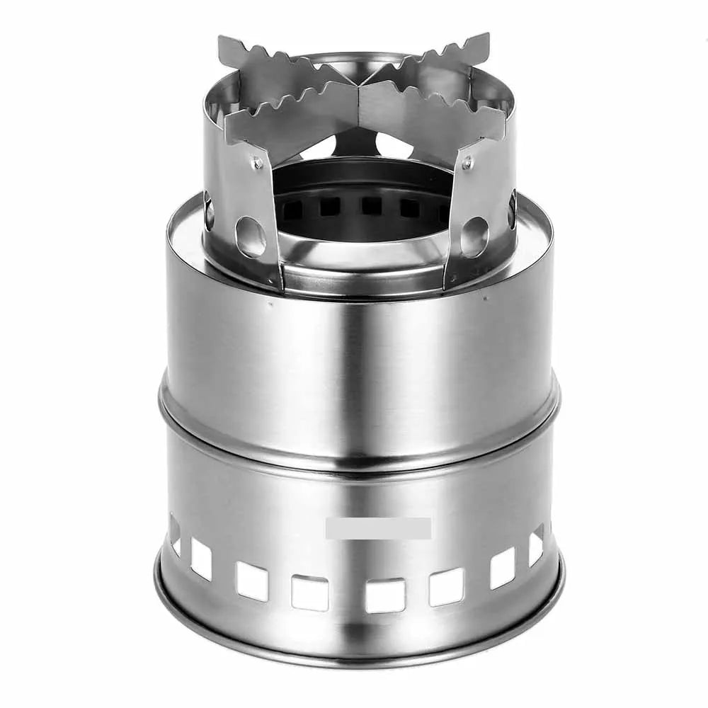 Camping Stove Portable Folding Windproof Wood Burning Stove Compact Stainless Steel Alcohol Stove Outdoor Camping Hiking Picnic