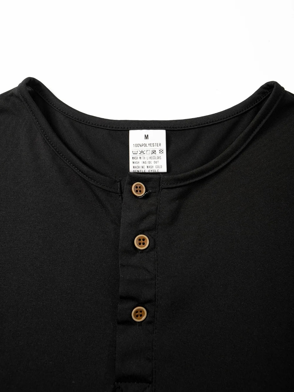 Men's T Shirt Autumn Button Long Sleeve Henley Neck T-Shirt Solid Color Casual Breathable Versatile Tops Fashion Slim T-Shirts