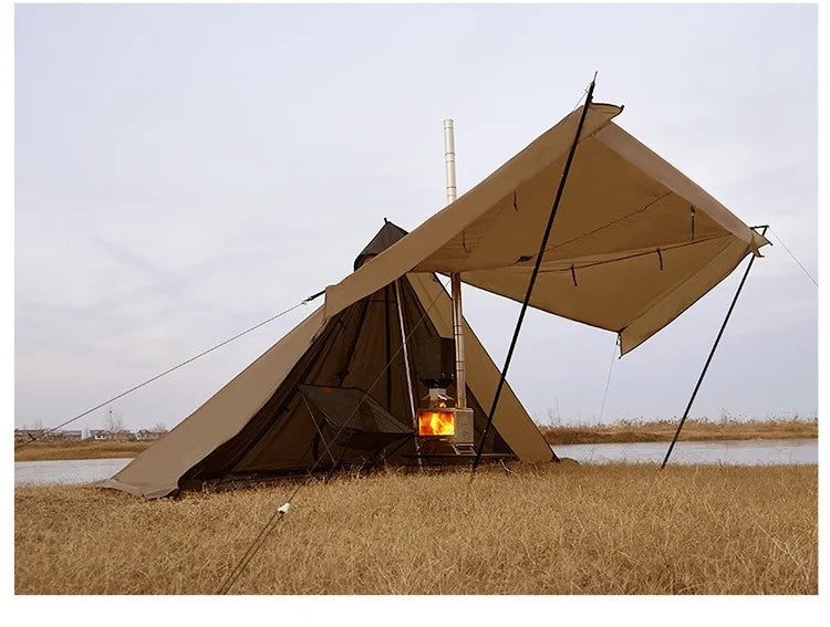 ASTA GEAR Fk 4 Camping pyramid ultralight tent can burn firewood, stove with snow skirt