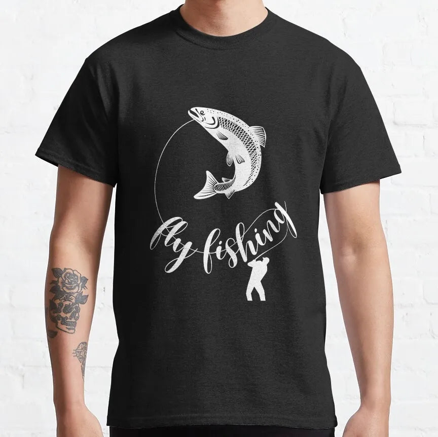Evolution of Man Fly Fishing Funny T Shirt for men 100% Cotton printed plus size Fishing Angling Fishermen Fish Retr Gift Idea