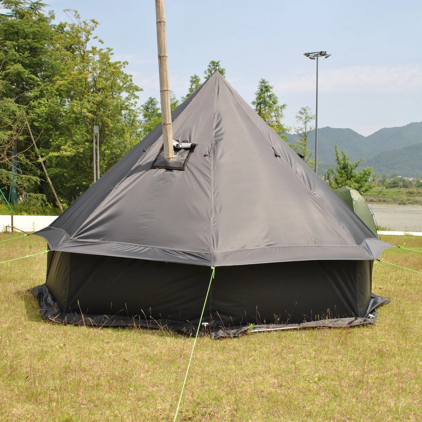 8 Person Large Pyramid Hot Tent with Four Seasons Camping Chimney Wood Stove for Outdoor Cooking Mongolian Bag Tent CZX-998