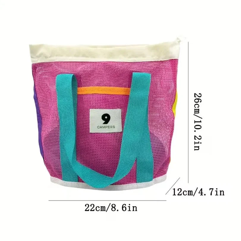 1 Piece Beach Bucket - Bathing Storage Bag, Portable Mesh Toiletry Tote for the Seaside
