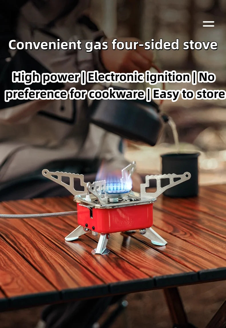 Portable camping stove burner, foldable and windproof outdoor fire stove, camping, hiking, picnic, camping burner, barbecue stov