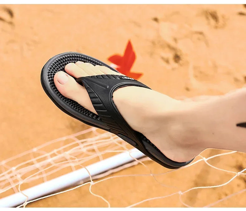 Men Massage Flip Flops EVA Slippers Summer Breathable Beach Shoes Sandals Men Flip Flops Breathable Plus Big Size Men Slipper 46