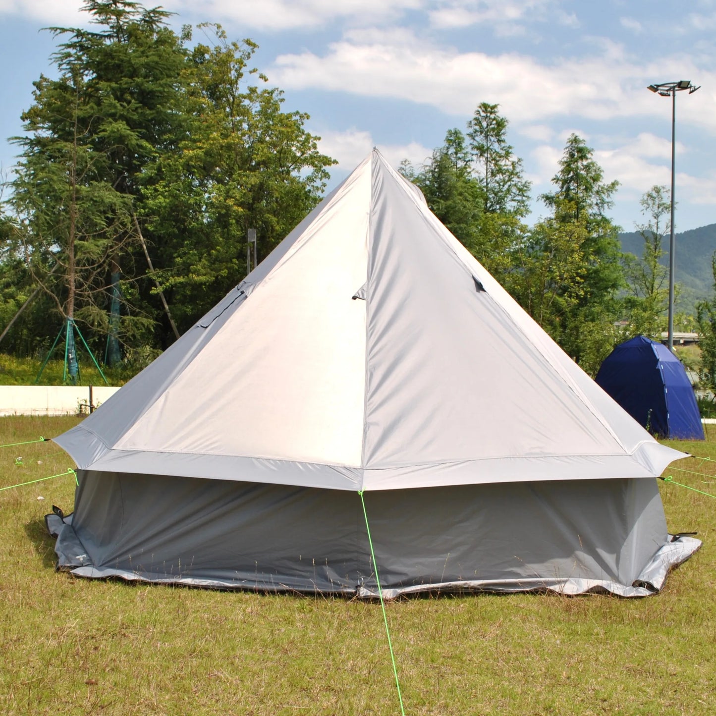 8 Person Large Pyramid Hot Tent with Four Seasons Camping Chimney Wood Stove for Outdoor Cooking Mongolian Bag Tent CZX-998