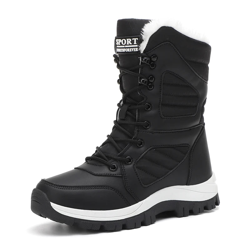 Winter Women Snow Boot High-top Waterproof Ankle Boots Ladies Thick Plus Warm Snow Hiking Boots Outdoor Cotton Shoes Sneakers
