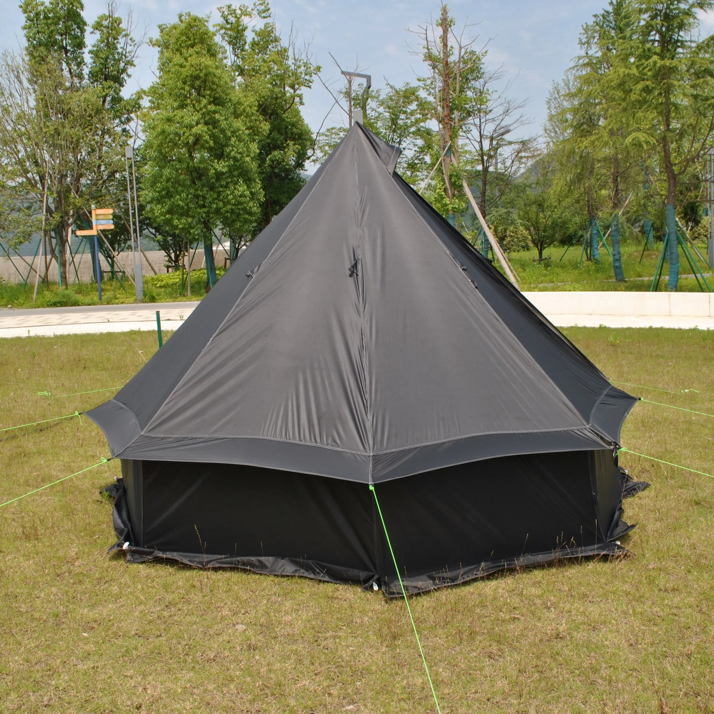 8 Person Large Pyramid Hot Tent with Four Seasons Camping Chimney Wood Stove for Outdoor Cooking Mongolian Bag Tent CZX-998
