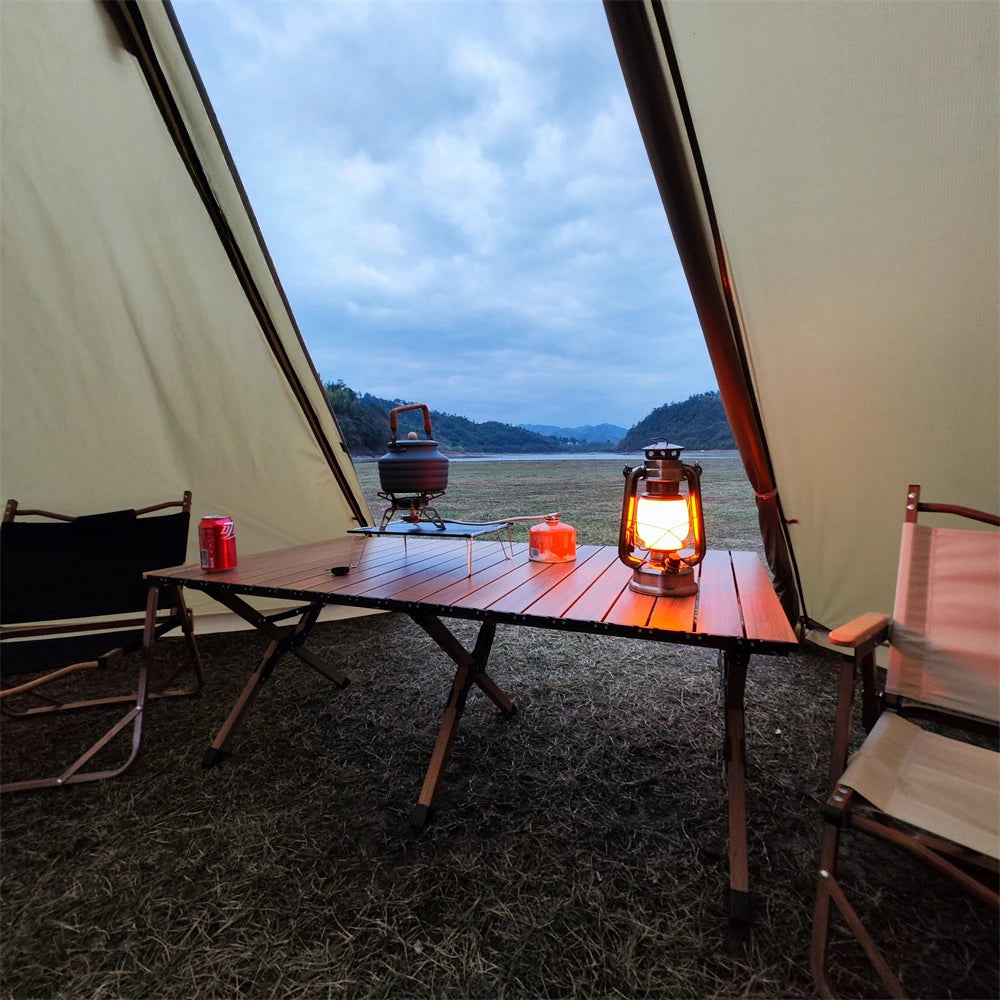 YOUSKY Winter Snow Skirt Outdoor Camping Tent with Chimney Wood Stove Large Pyramid Tent for Hot and Cold Weather Camping