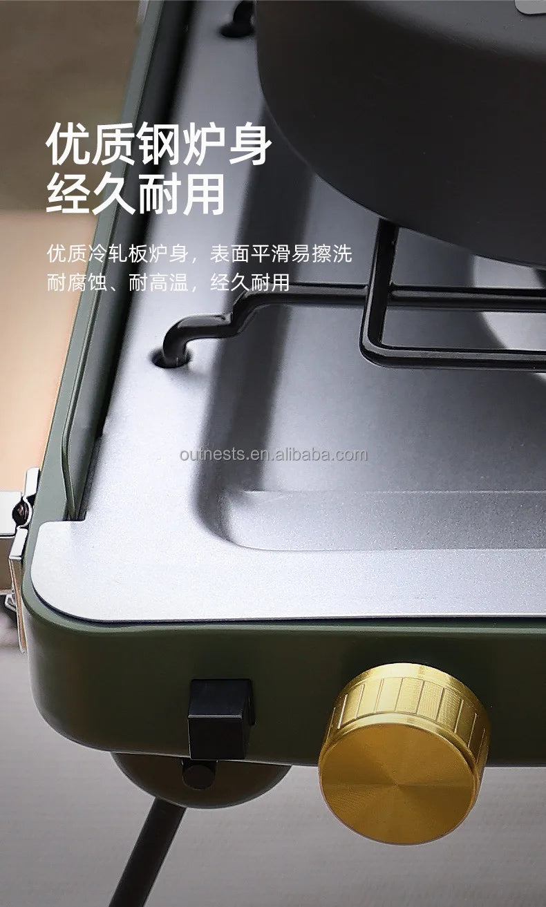 Multi Fuel Camping Stove Portable Two Burner Cookware Outdoor Picnic Bbq Grill Foldable Gas Stove High Power Cooking