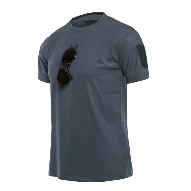 Men's Summer T-shirt Male Camping Hiking Trekking Fishing Training Running Gym Breathable Pullover Climbing Casual Cargo Shirts