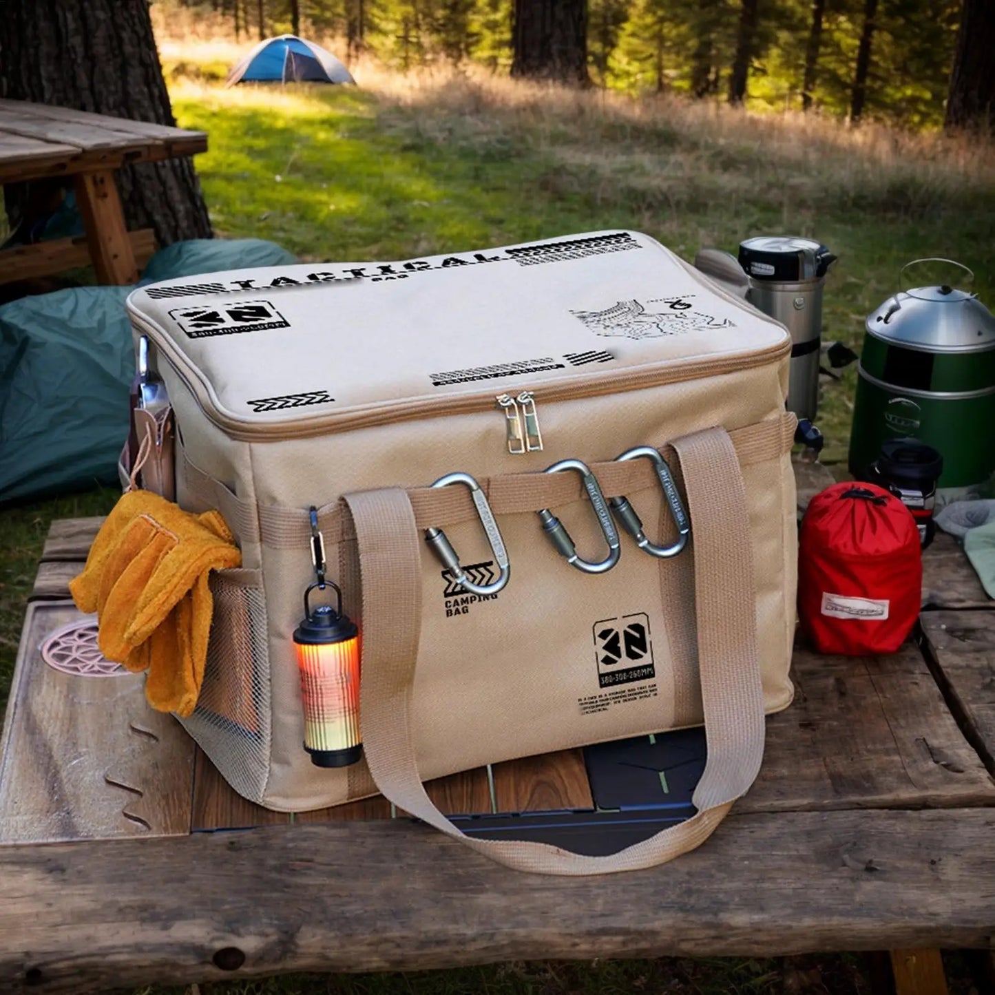 Camping Storage Bag Camping Cookware Organizer Tote Bag 30L Utility Duffel Foldable Container with Handle for Moving Dorm Garage