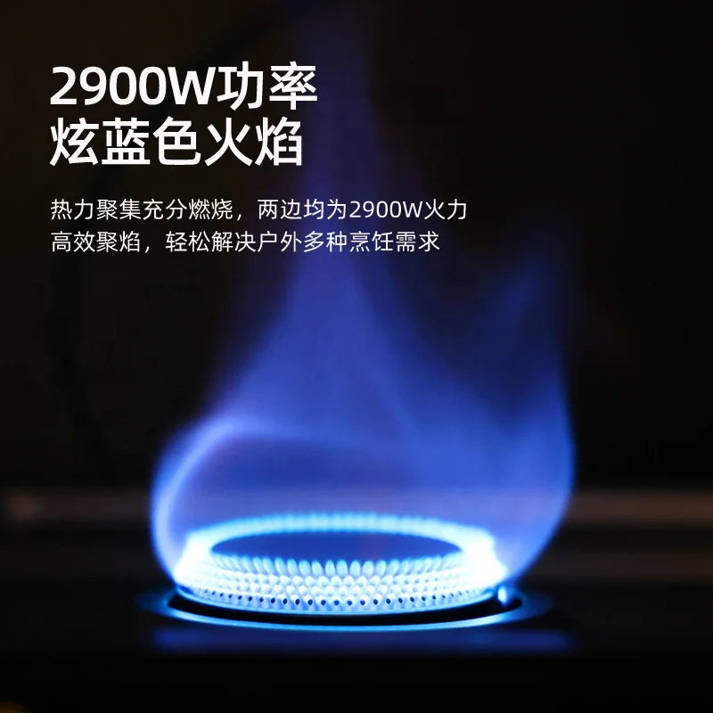 Multi Fuel Camping Stove Portable Two Burner Cookware Outdoor Picnic Bbq Grill Foldable Gas Stove High Power Cooking