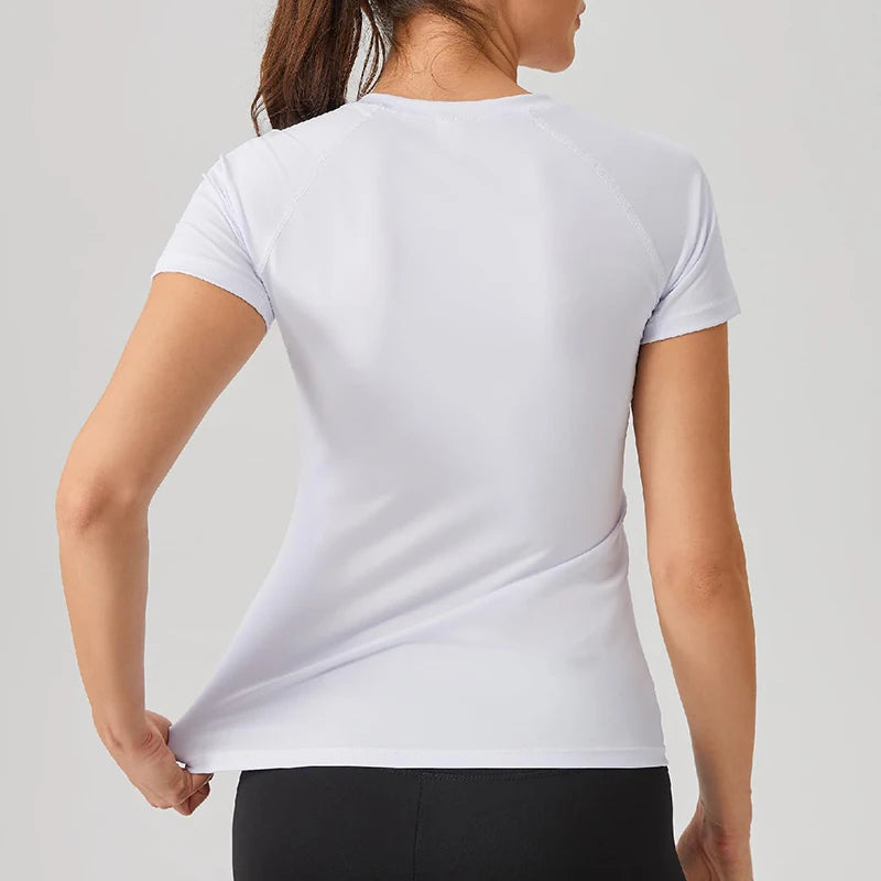 Women's Compression Shirt Short Sleeve Athletic Yoga Running T-Shirt Summer Gym Workout Quick Dry Stretchy Tees Tops Baselayer