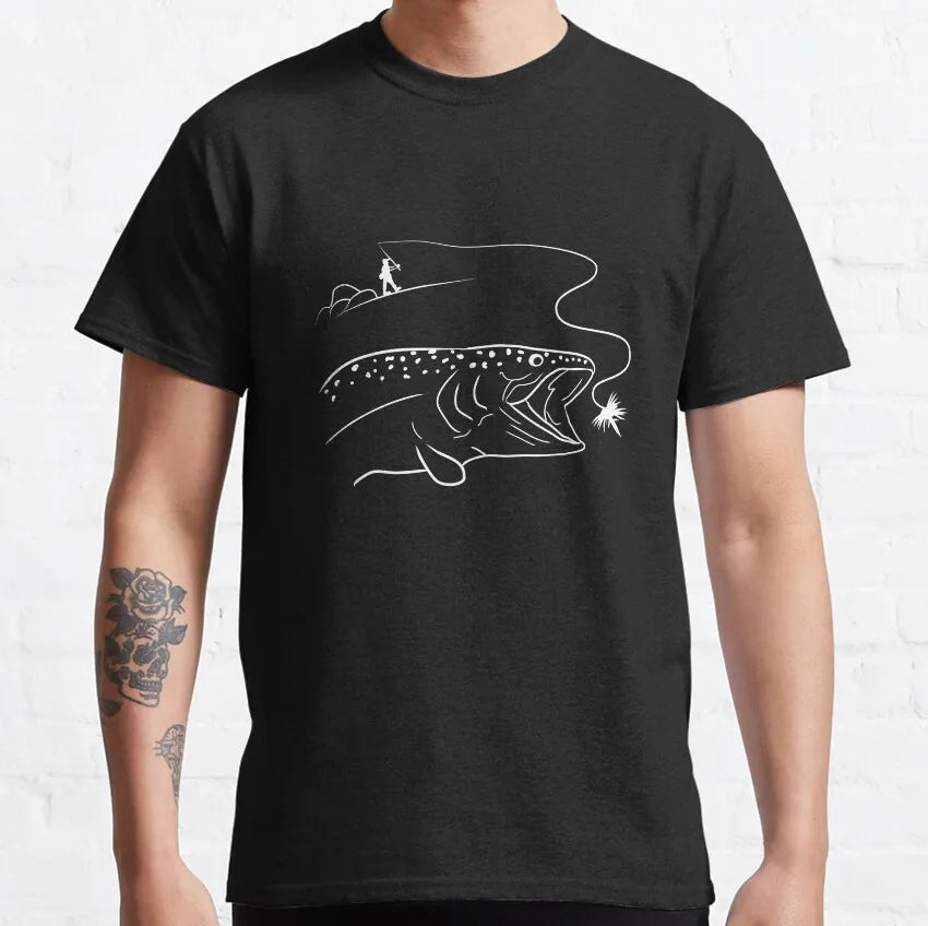 Evolution of Man Fly Fishing Funny T Shirt for men 100% Cotton printed plus size Fishing Angling Fishermen Fish Retr Gift Idea