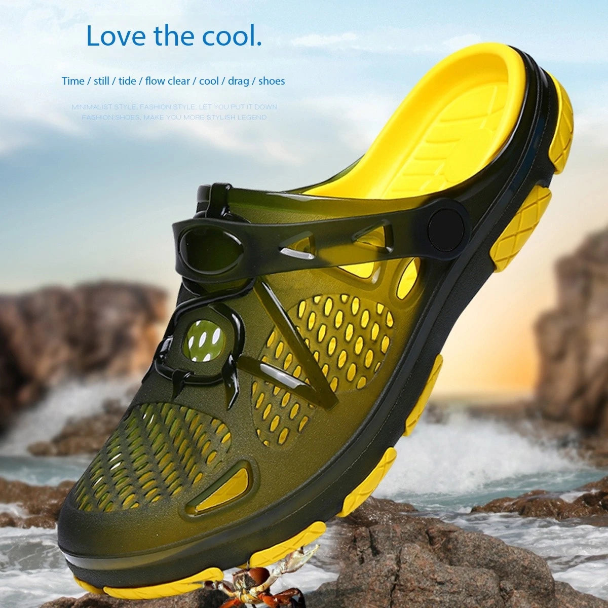 Men's lightweight slip-on sandals, indoor non-slip, outdoor beach casual, daily wear, comfortable slip-on shoes, fashionable clo