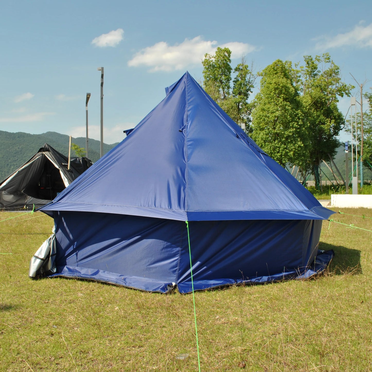 8 Person Large Pyramid Hot Tent with Four Seasons Camping Chimney Wood Stove for Outdoor Cooking Mongolian Bag Tent CZX-998