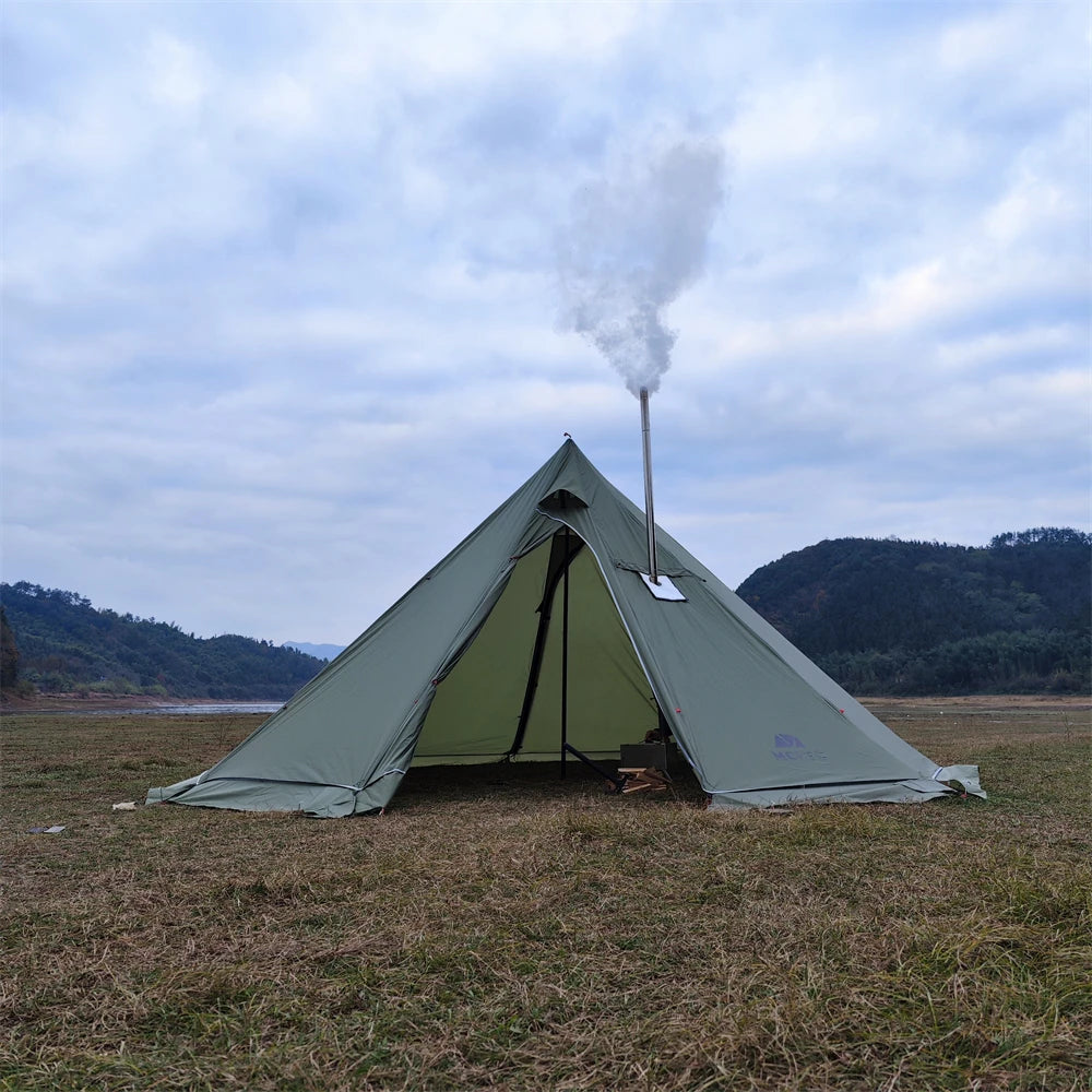 500PRO Tipi Hot Tent with Fire Retardant Stove Jack 5~8 Person Teepee Tents for Family Team Outdoor Backpacking Camping Hiking
