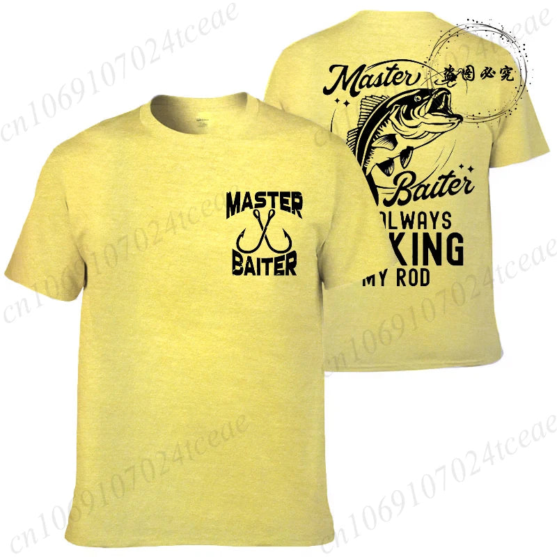 T-shirt for Men Funny Master Baiter Fishing Graphic Summer T Shirts Short-sleeve T-Shirts Loose Tshirt Fashion Designer Clothes