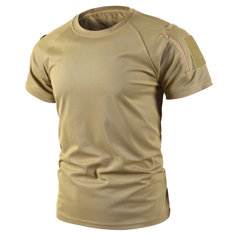 Men's Summer T-shirt Male Camping Hiking Trekking Fishing Training Running Gym Breathable Pullover Climbing Casual Cargo Shirts