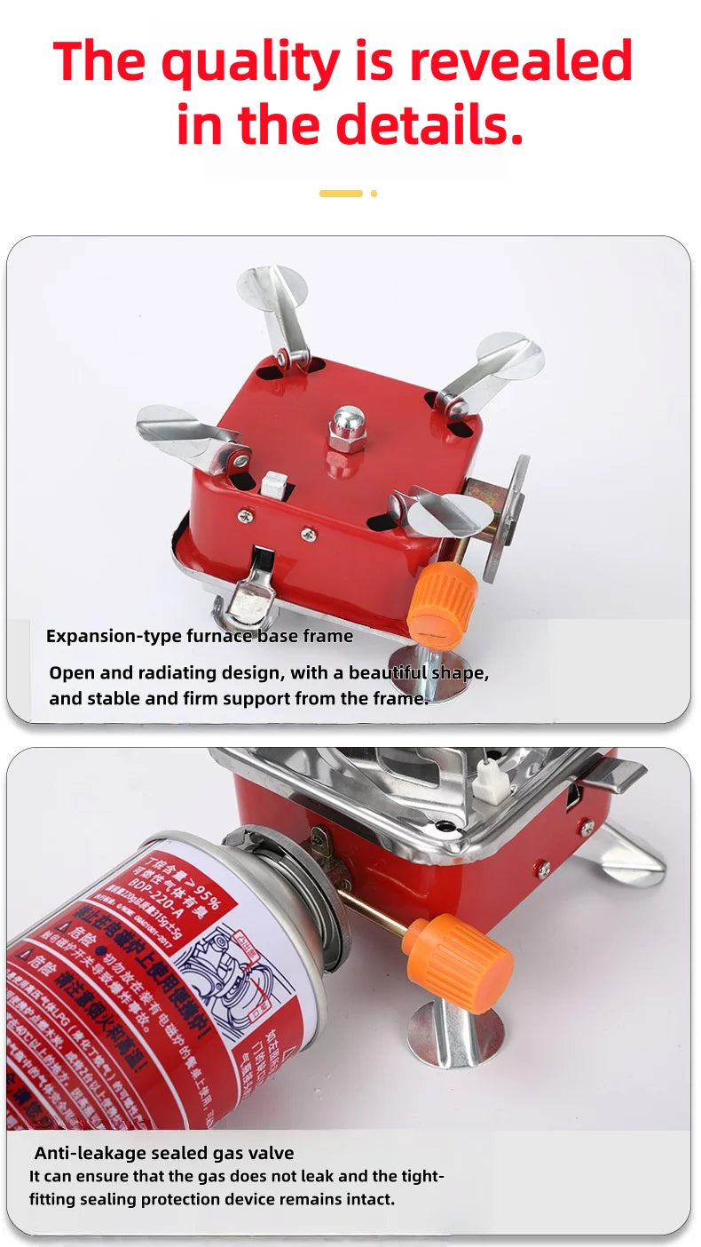 Portable camping stove burner, foldable and windproof outdoor fire stove, camping, hiking, picnic, camping burner, barbecue stov