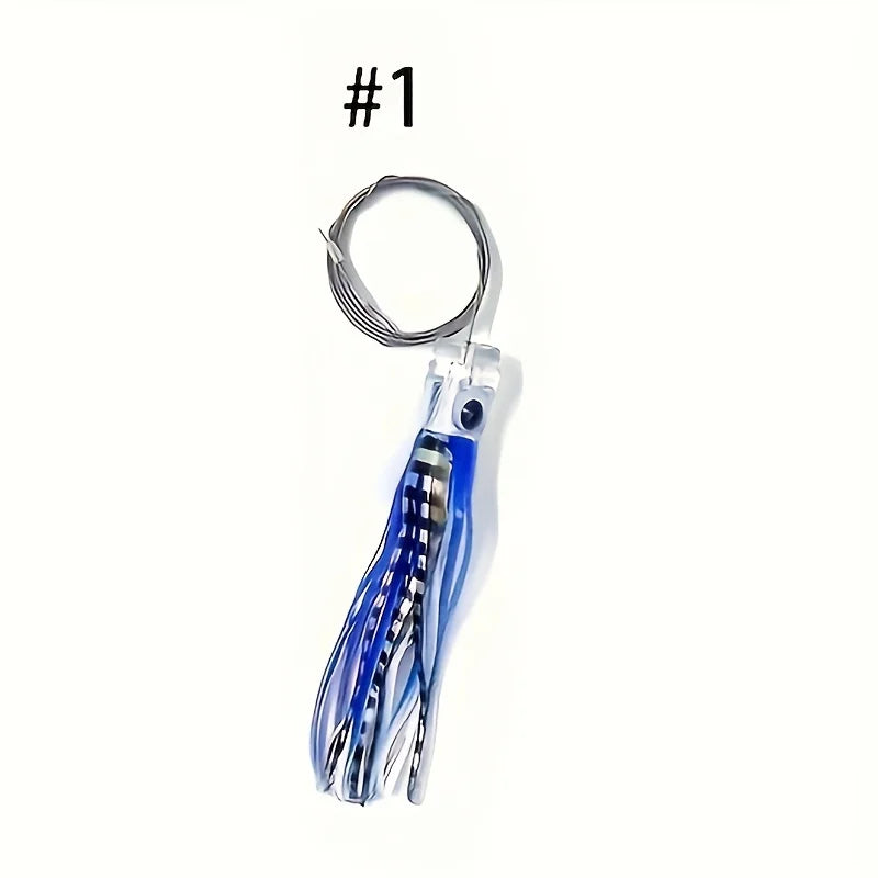 Trolling Lure Saltwater, 6.5 inch Squid Skirted Deep Sea Fishing Lure,Tuna, Marlin, Wahoo, Shark, Mahi Trolling Fishing Lure