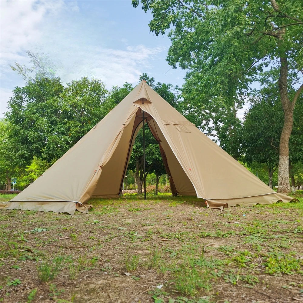 YOUSKY Winter Snow Skirt Outdoor Camping Tent with Chimney Wood Stove Large Pyramid Tent for Hot and Cold Weather Camping