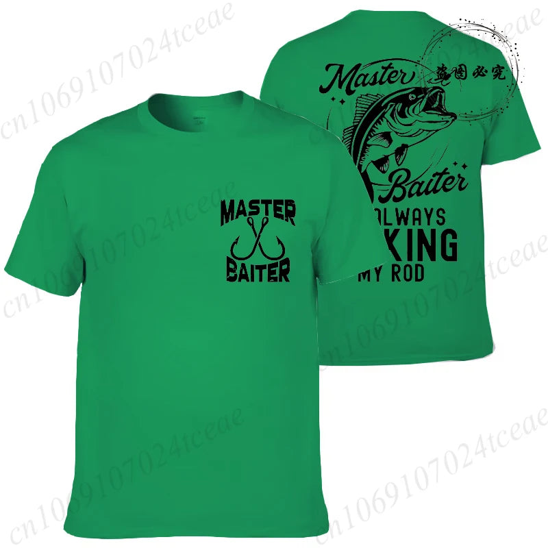 T-shirt for Men Funny Master Baiter Fishing Graphic Summer T Shirts Short-sleeve T-Shirts Loose Tshirt Fashion Designer Clothes