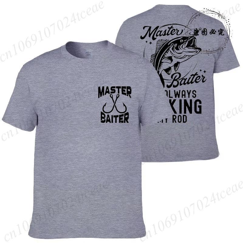 T-shirt for Men Funny Master Baiter Fishing Graphic Summer T Shirts Short-sleeve T-Shirts Loose Tshirt Fashion Designer Clothes