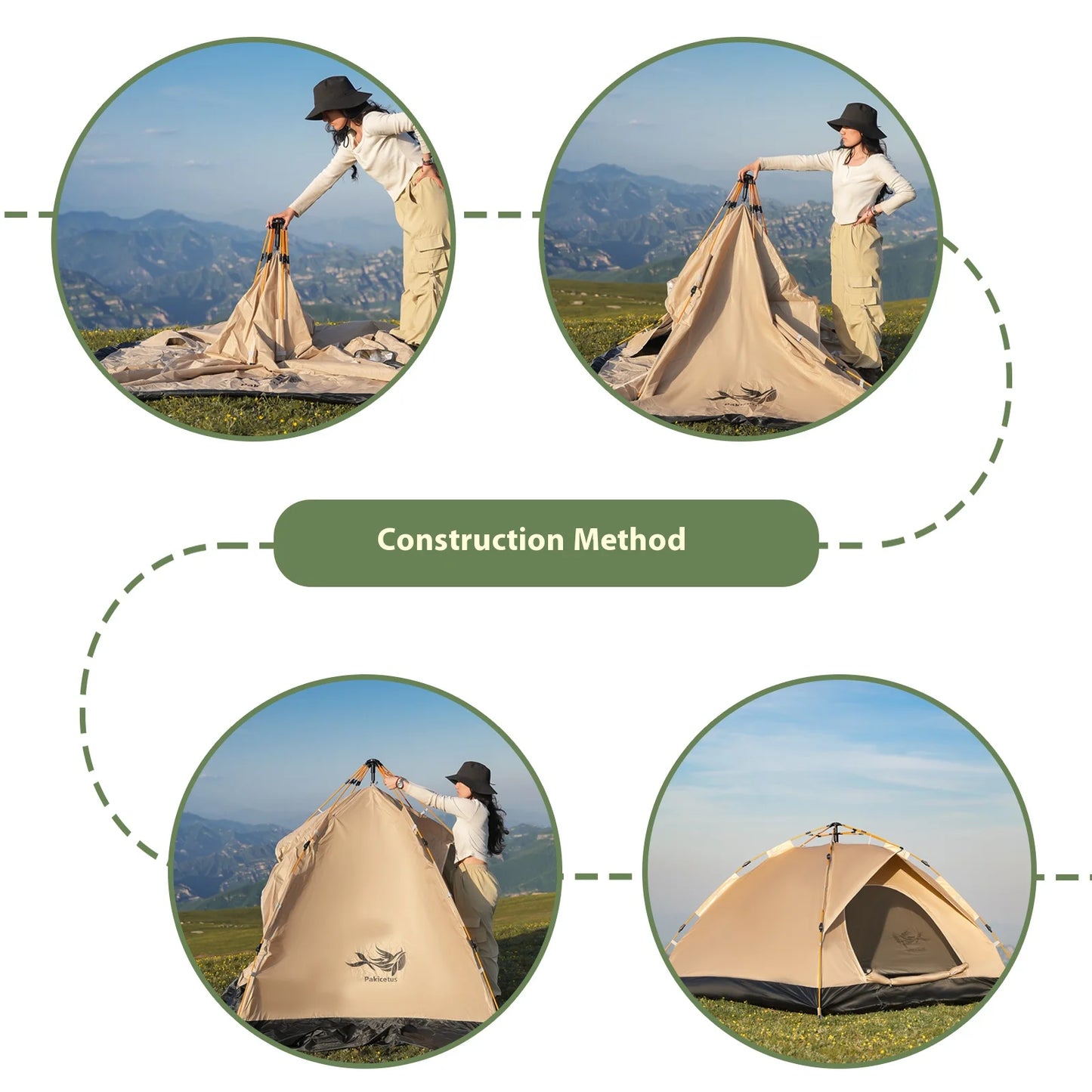 Portable Camping Tent Self-driving Travel Instant Tents For Outdoor Camping, Emergency Tent 4 Person Waterproof Family Tent