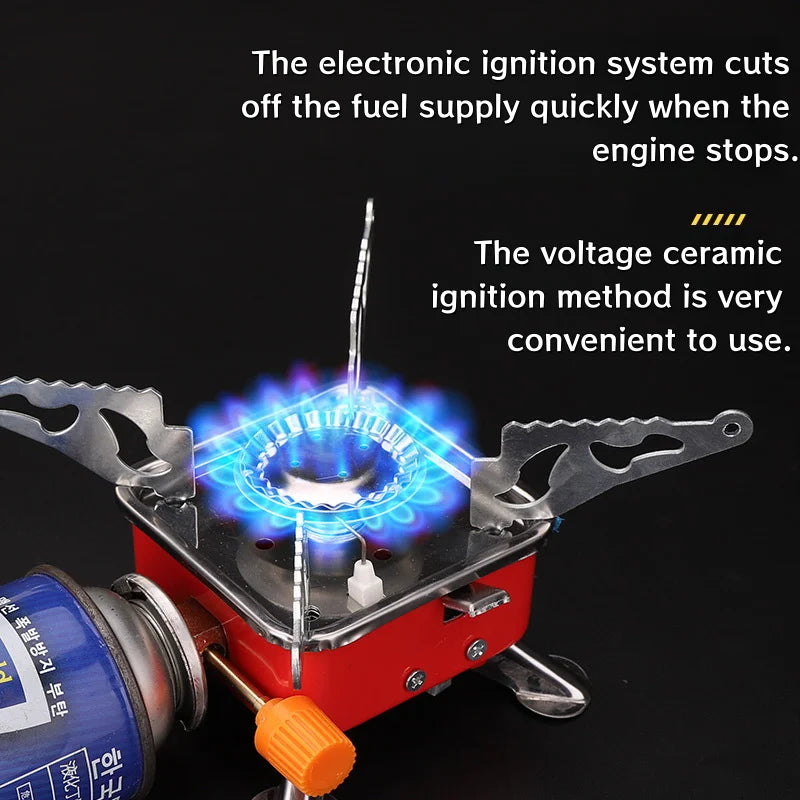 Portable camping stove burner, foldable and windproof outdoor fire stove, camping, hiking, picnic, camping burner, barbecue stov