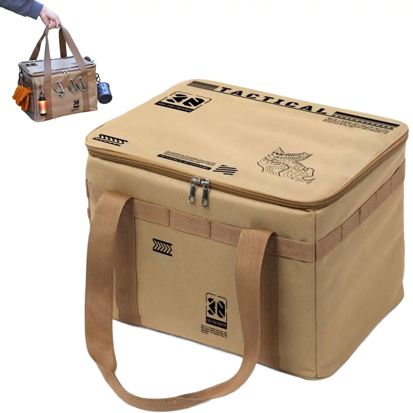 Camping Storage Bag Camping Cookware Organizer Tote Bag 30L Utility Duffel Foldable Container with Handle for Moving Dorm Garage