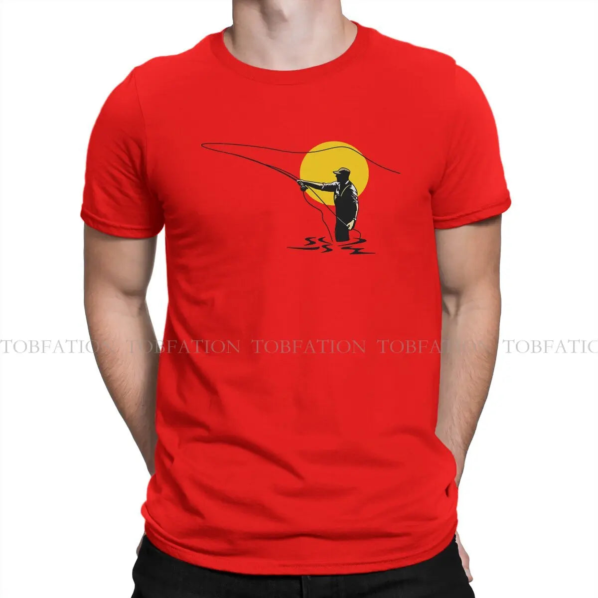 Fisherman Fishing Vintage Tshirt Graphic Men Tops Vintage Punk Summer Short Sleeve Cotton Harajuku T Shirt