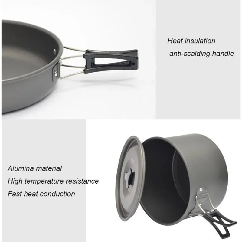 Lightweight and Portable Camping Cookware Set, Pot and Pan with Carrying Bag, Perfect for Outdoor Camping