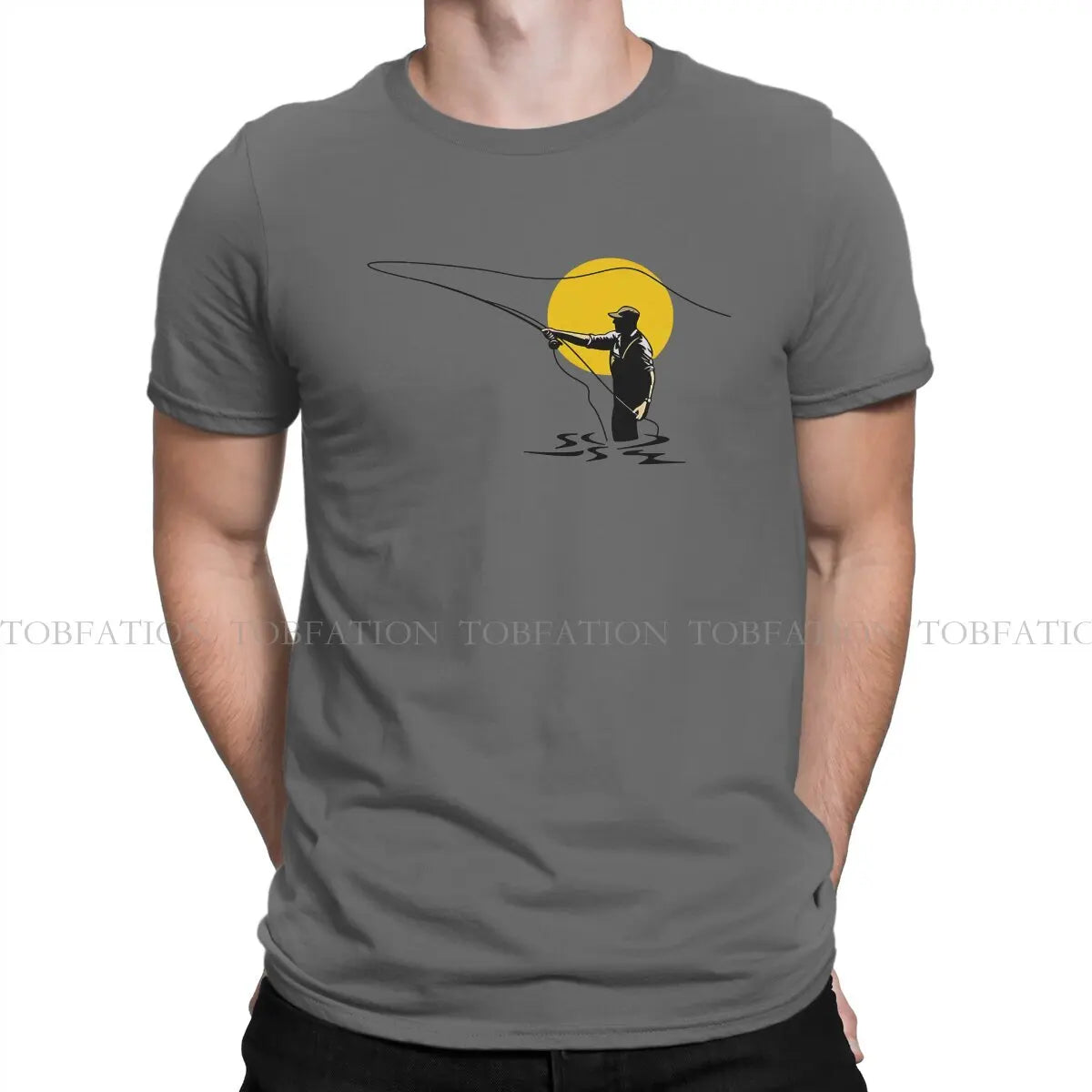 Fisherman Fishing Vintage Tshirt Graphic Men Tops Vintage Punk Summer Short Sleeve Cotton Harajuku T Shirt
