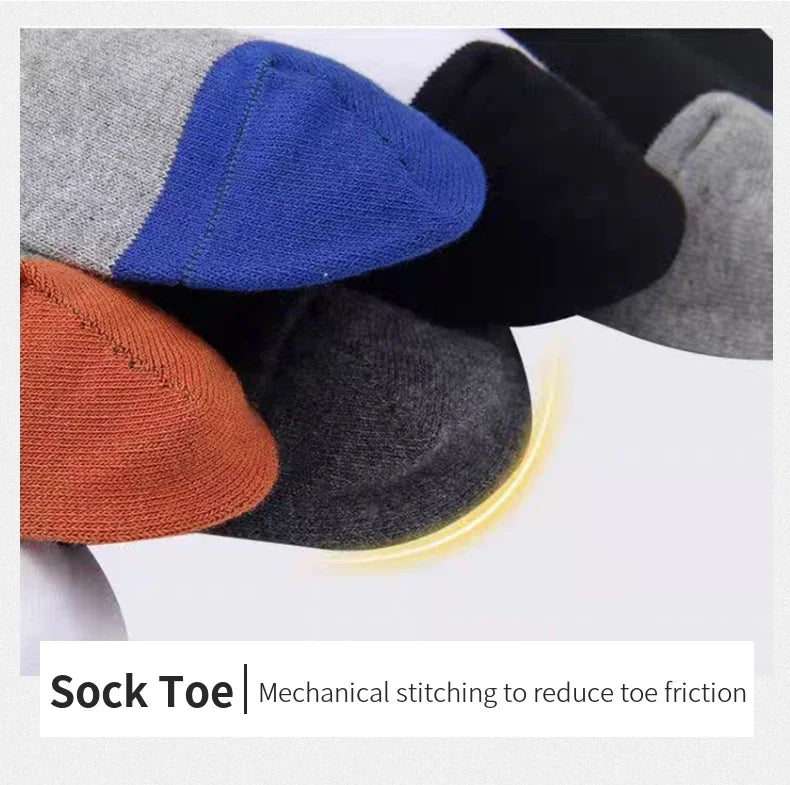 5 Pairs Men’s Breathable Bamboo Fiber Sports Socks Anti-Odor Sweat-Absorbing Business Crew Stockings Suitable for All Seasons