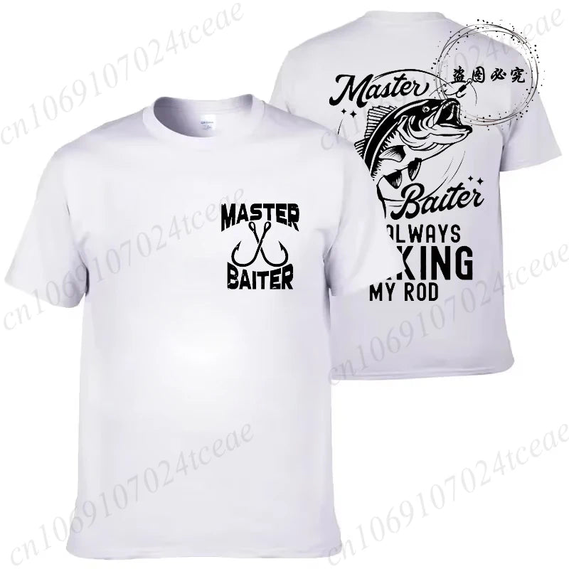 T-shirt for Men Funny Master Baiter Fishing Graphic Summer T Shirts Short-sleeve T-Shirts Loose Tshirt Fashion Designer Clothes