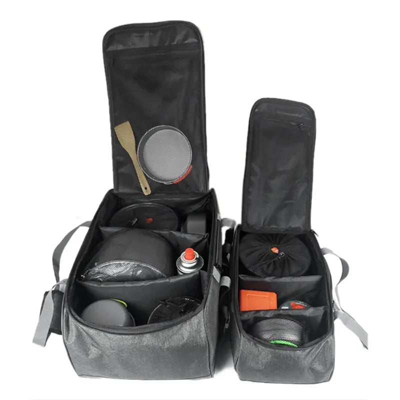 Outdoor Camping Cookware Bag  Cutlery Pouch Large Capacity Tableware Handbag Outdoor Stove Tableware Storage Bag for Picnic BBQ