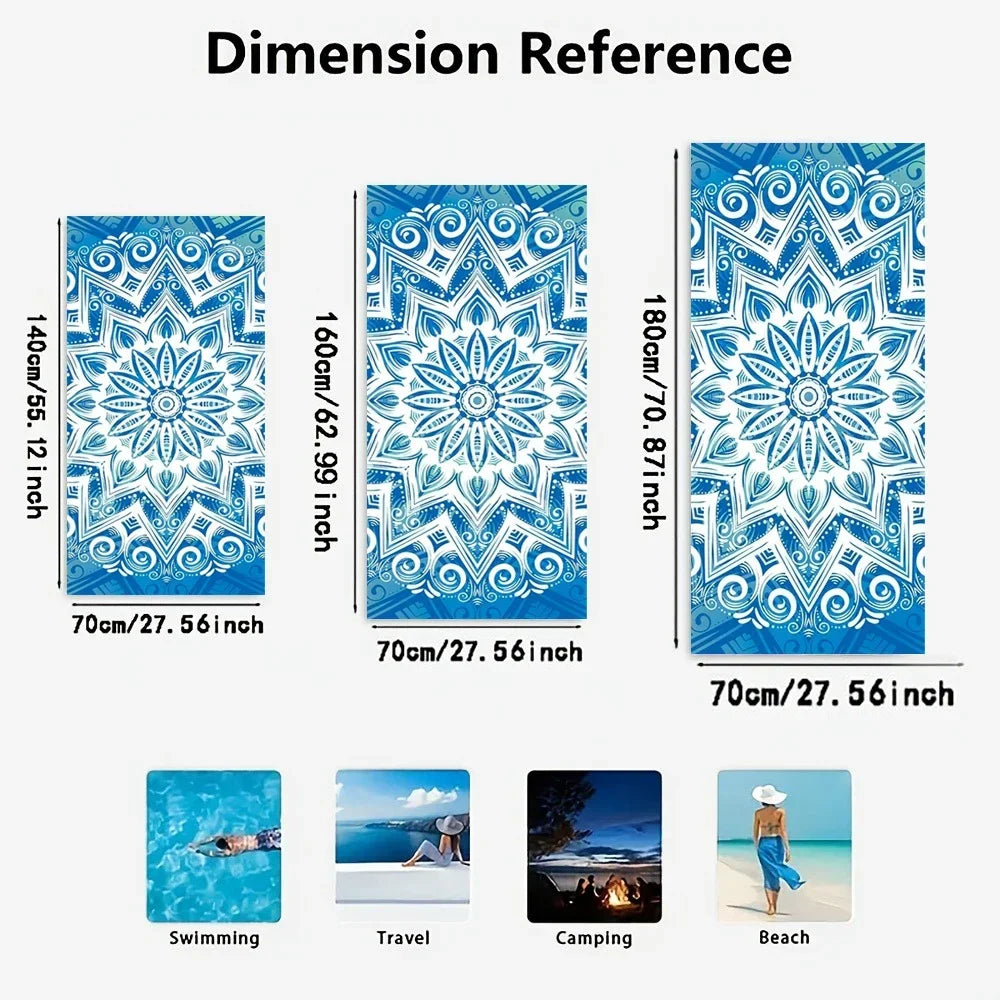 Beach Towel Sea Turtle Pattern Sun Protection Windproof Suitable For Swimming Pool Camping Travel Blanket