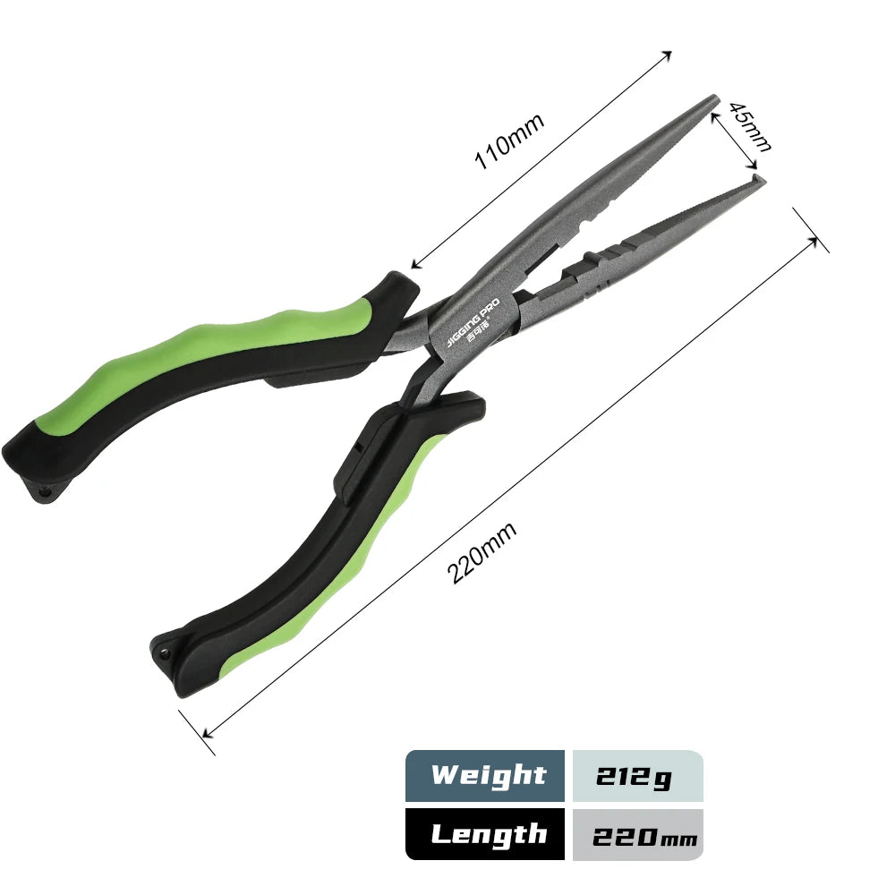 JIGGING PRO 9" Fishing Pliers High Carbon Steel Saltwater Fishing Tackle Pesca Accesorios
