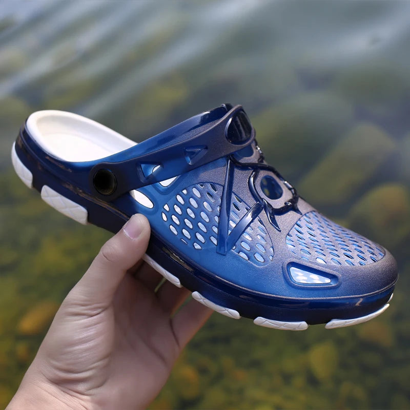 Men's lightweight slip-on sandals, indoor non-slip, outdoor beach casual, daily wear, comfortable slip-on shoes, fashionable clo