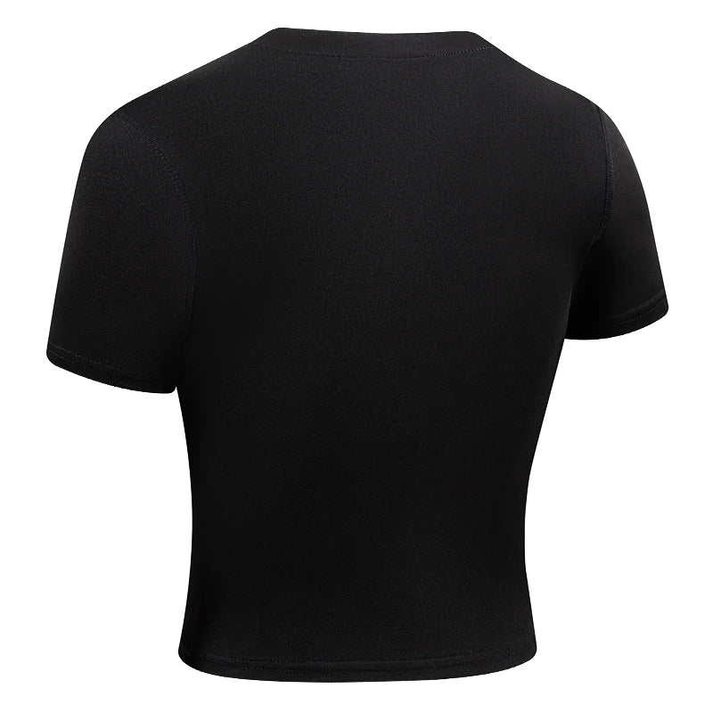Women's Compression Shirt Short Sleeve Athletic Yoga Running T-Shirt Summer Gym Workout Quick Dry Stretchy Tees Tops Baselayer