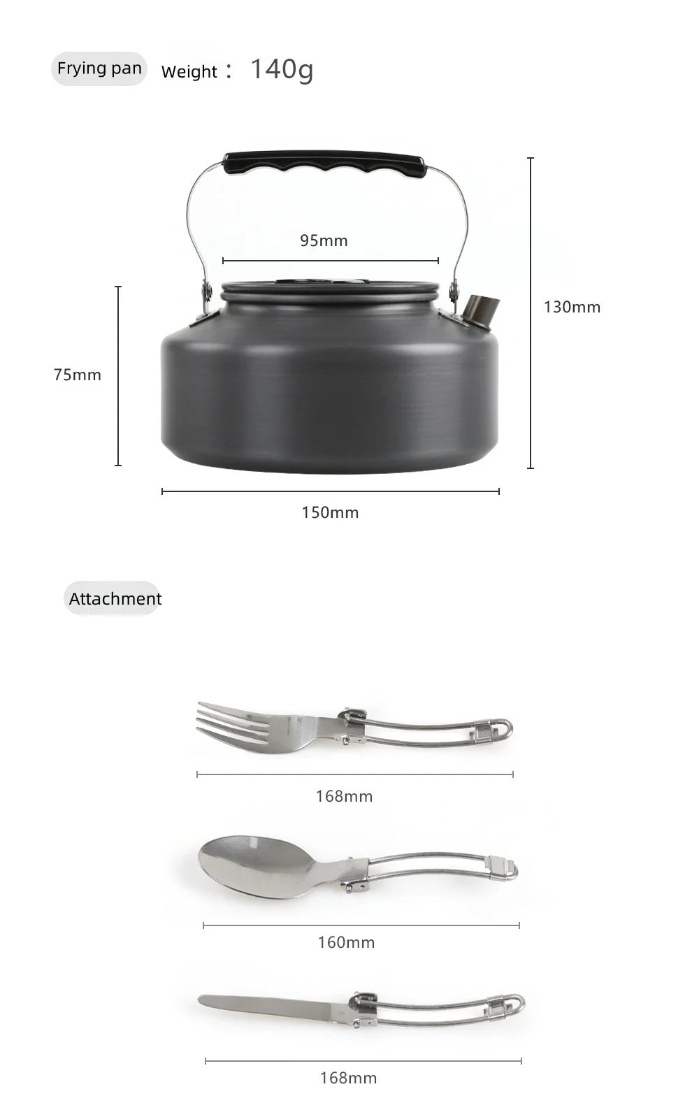 2026 NEW Outdoor Camping Cookware Set for 2-3 Persons Including Folding Pot Kettle with Tableware Portable Backpacking Stove Kit