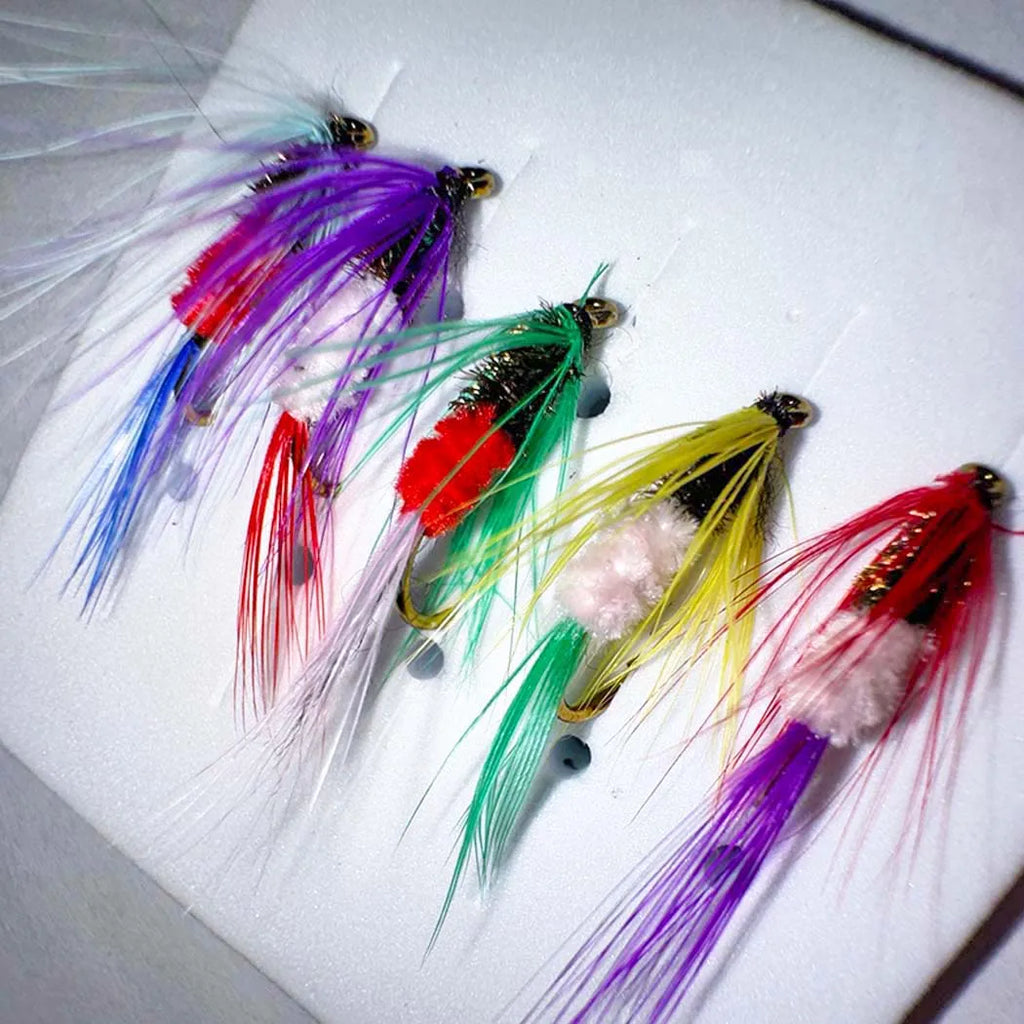 Fly Fishing Flies 10Pcs Fly Fishing Lures Bass Salmon Trouts Flies Dry/Wet Fishing Feather Bait Fishing Tackle