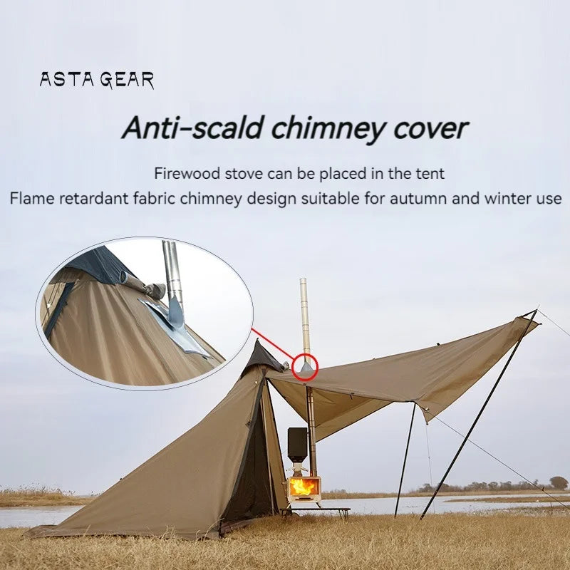 ASTA GEAR Fk 4 Camping pyramid ultralight tent can burn firewood, stove with snow skirt