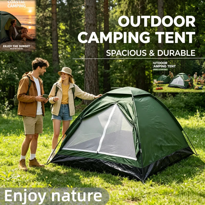 Sun shield, camping tent, ultralight tent – 2-person outdoor equipment for hiking, dual-layer door, portable camping accessory.