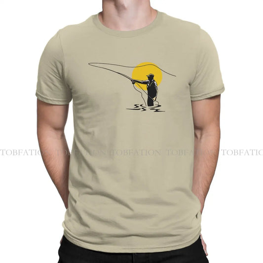 Fisherman Fishing Vintage Tshirt Graphic Men Tops Vintage Punk Summer Short Sleeve Cotton Harajuku T Shirt