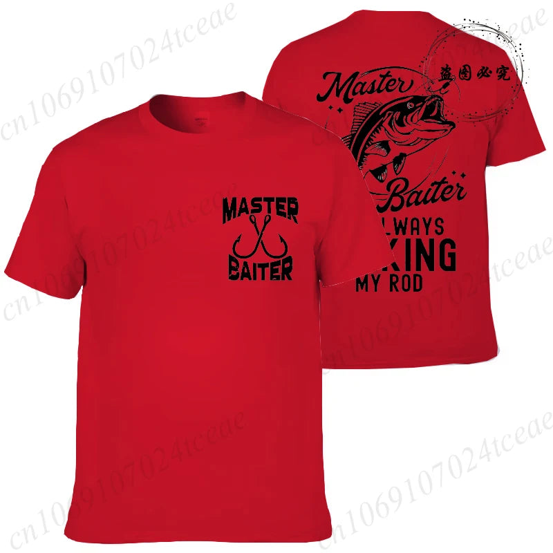 T-shirt for Men Funny Master Baiter Fishing Graphic Summer T Shirts Short-sleeve T-Shirts Loose Tshirt Fashion Designer Clothes
