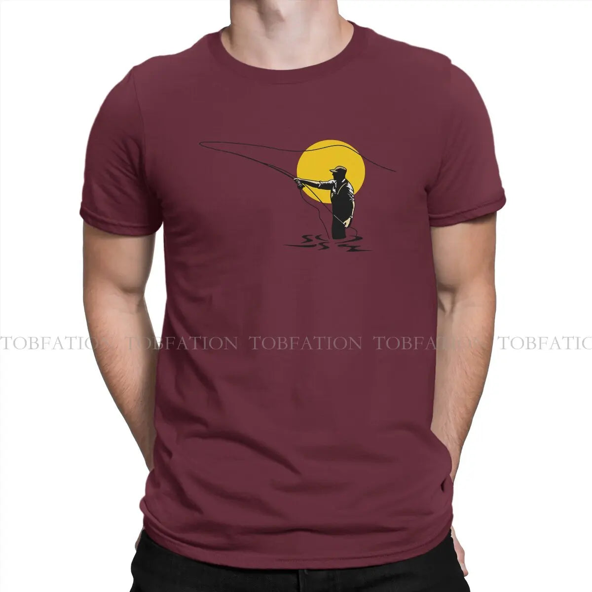 Fisherman Fishing Vintage Tshirt Graphic Men Tops Vintage Punk Summer Short Sleeve Cotton Harajuku T Shirt