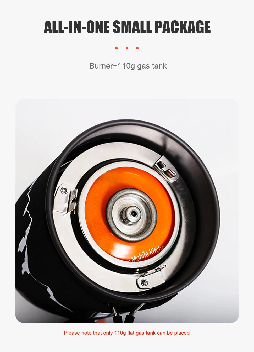 0.9L Camping Stove System Portable Cooking Burner Outdoor Propane Cooking System for Hiking Beach Picnic Trekking Emergency Use